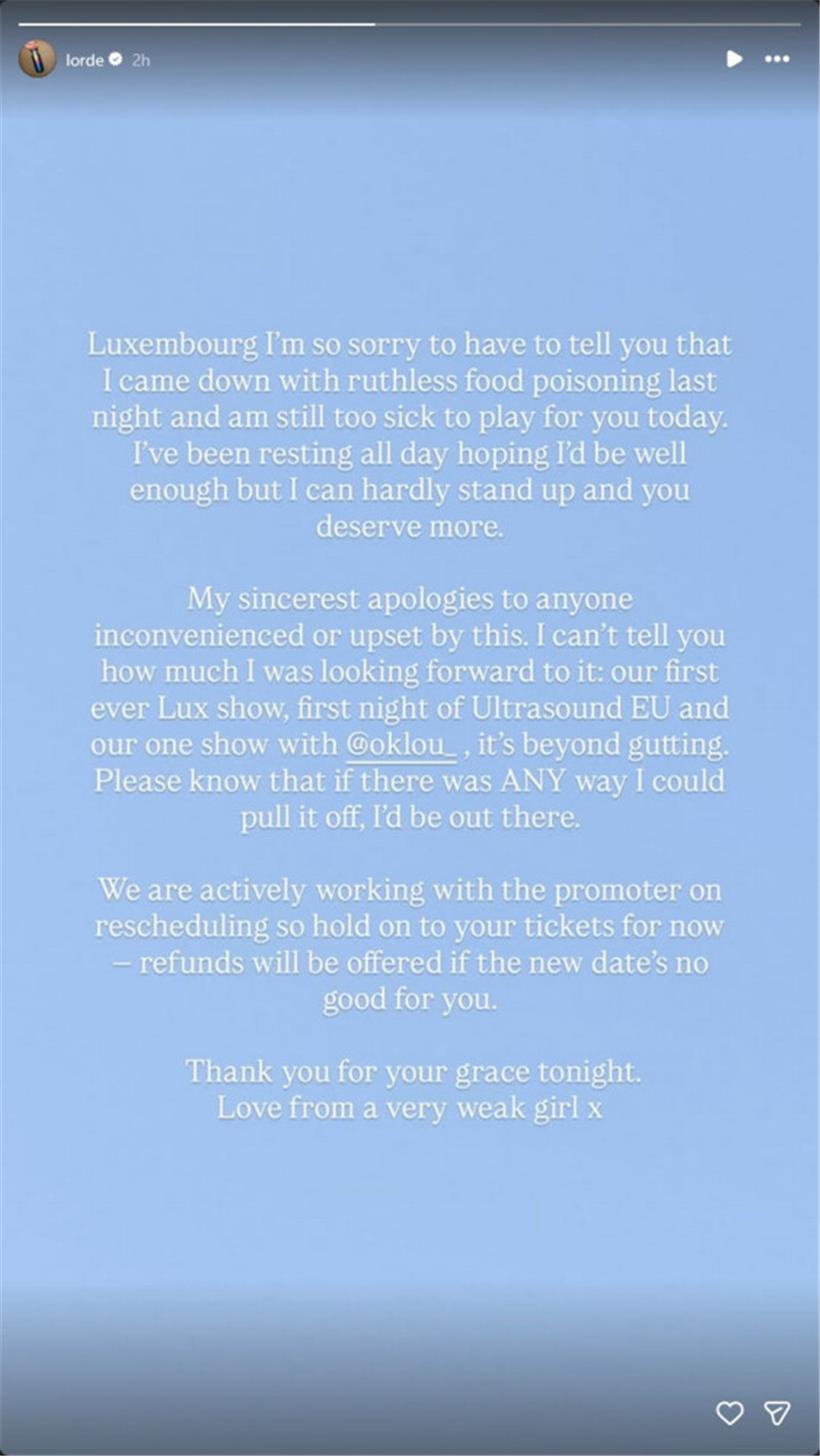 Lordes Instagram-Story am Sonntag
