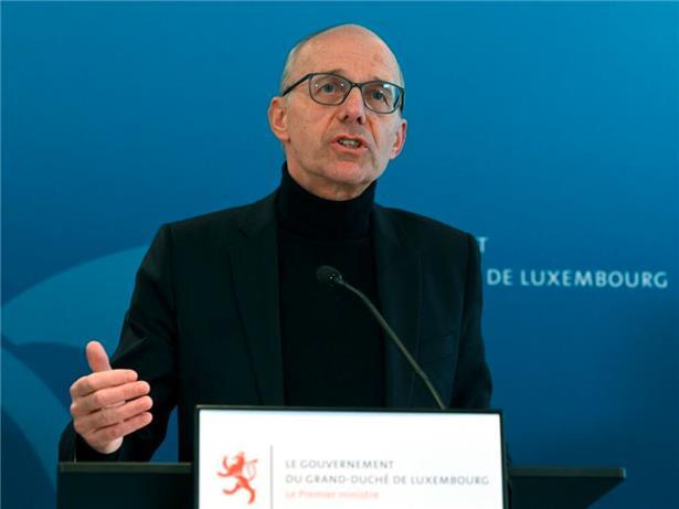 Luc Frieden am 21. November beim Pressebriefing nach dem Regierungsrat
