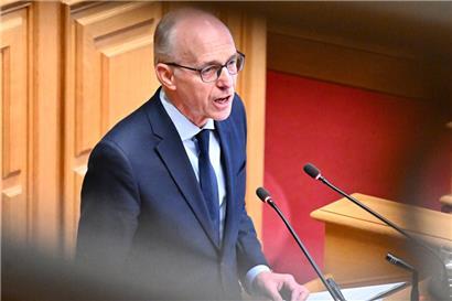 Luc Frieden bei seiner Rede vor dem Parlament am Dienstag: „Eine Riesenüberraschung, dass all das so einseitig angekündigt wurde.“

