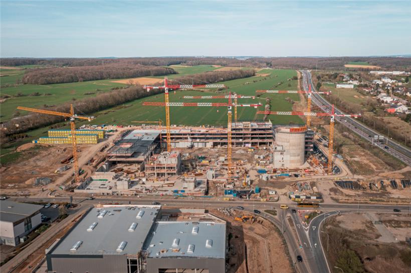 Luftaufnahme der Großbaustelle in Wickringen
