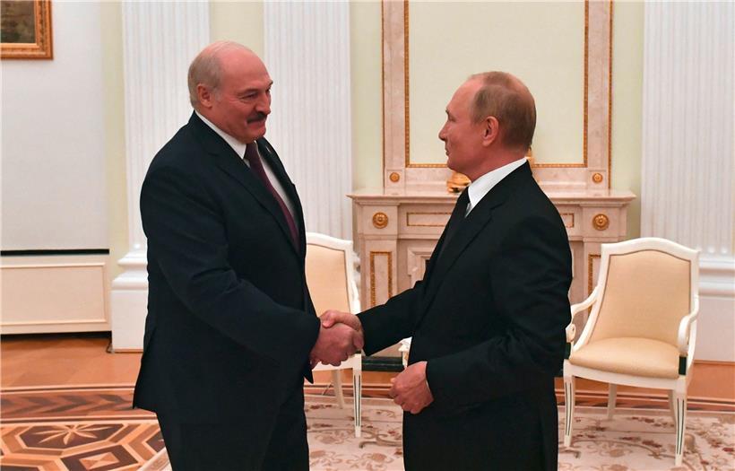 Lukaschenko und Putin im Kreml:  Es waren die fünften direkten Gespräche der beiden in diesem Jahr
