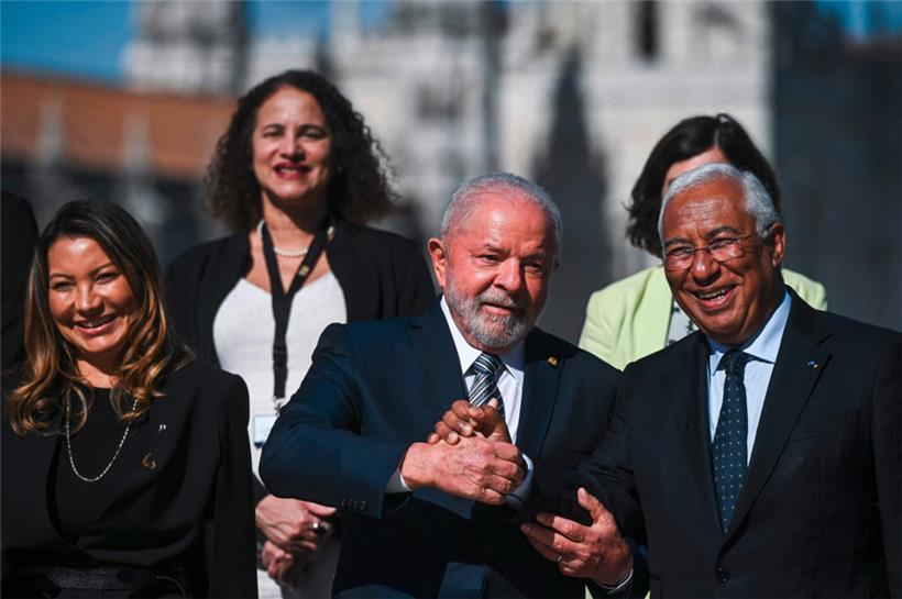 Lula mit dem portugiesischen Premier Costa in Lissabon
