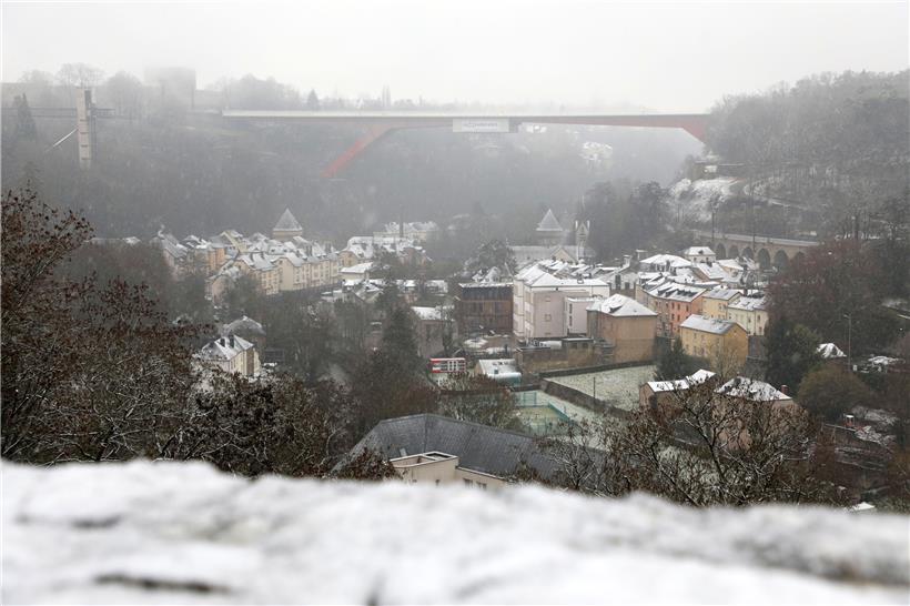 Luxemburg-Stadt bei Schnee
