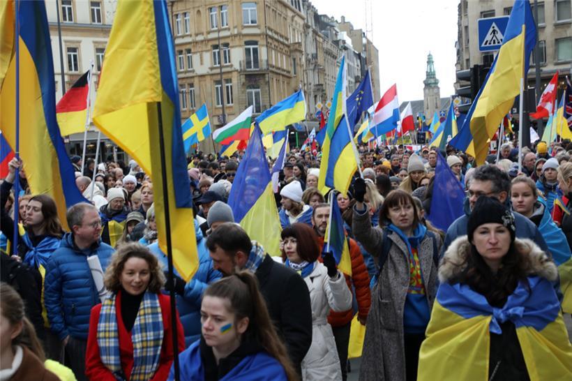 Luxemburg drückt seine Solidarität ein Jahr nach Kriegsbeginn in der Ukraine aus
