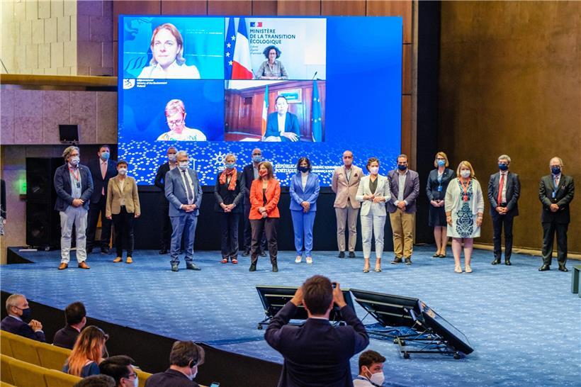 Luxemburg war bei der Konferenz durch Familienministerin Corinne Cahen vertreten, die per Video zugeschaltet wurde
