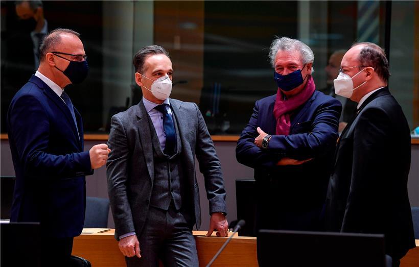 Luxemburgs Außenminister Jean Asselborn (2.v.r.) mit Amtskollegen gestern in Brüssel: (v.l.) Gordan Grlic Radman (Kroatien), Heiko Maas (Deutschland) und Bogdan Aurescu (Rumänien)
