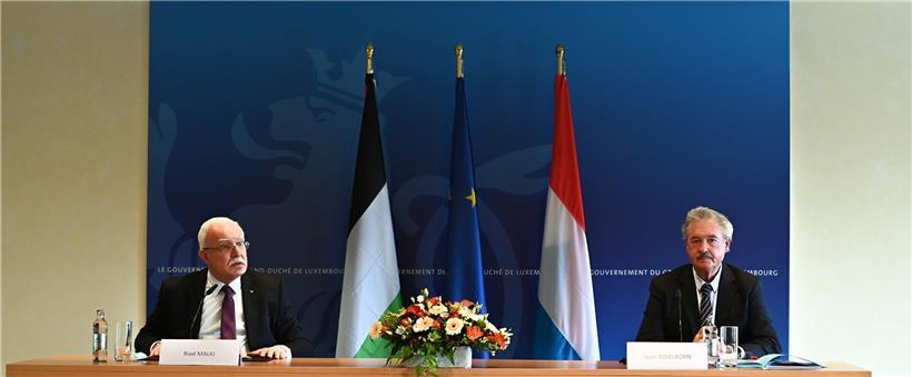 Luxemburgs Außenminister Jean Asselborn empfing seinen palästinensischen Amtskollegen Riad Malki gestern auf Schloss Senningen
