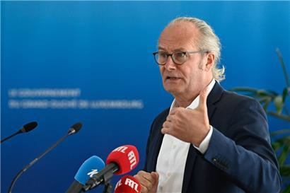 Luxemburgs Energieminister Claude Turmes bei einer Pressekonferenz im Mai
