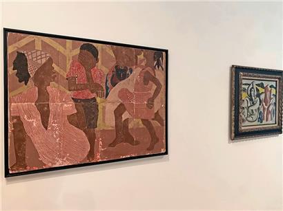 L’œuvre de Kathia Saint-Hilaire à gauche (collection Mudam) en discussion avec un Fernand Léger de la Moderne Galerie de Sarrebruck
