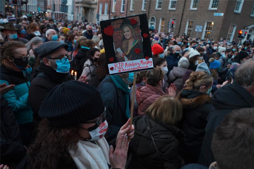 Mahnwache in Dublin: Die Tat in Tullamore hat die irische Bevölkerung hart getroffen 
