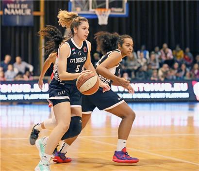 Mandy Geniets (Nr. 5) und der T71 Düdelingen wollen den Überraschungscoup gegen Namur am liebsten am Mittwoch noch einmal wiederholen
