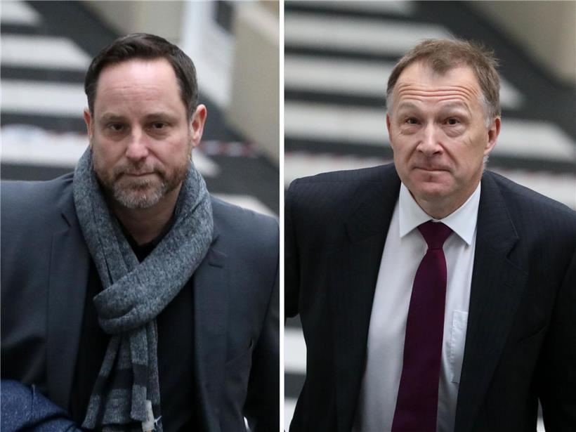 Marco Mille und André Kemmer im Gerichtssaal nach Verurteilung im zweiten SREL-Prozess