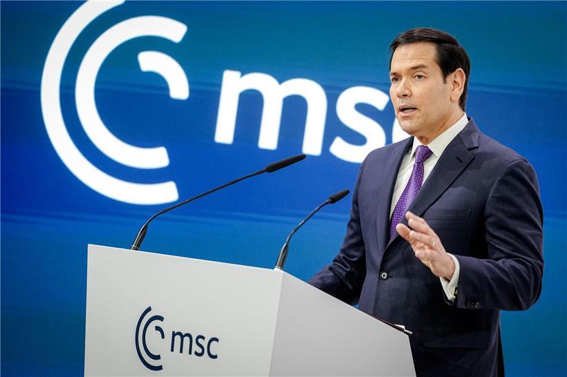 Marco Rubio, US-Außenminister, spricht bei der 62. Münchner Sicherheitskonferenz (MSC) vor Publikum