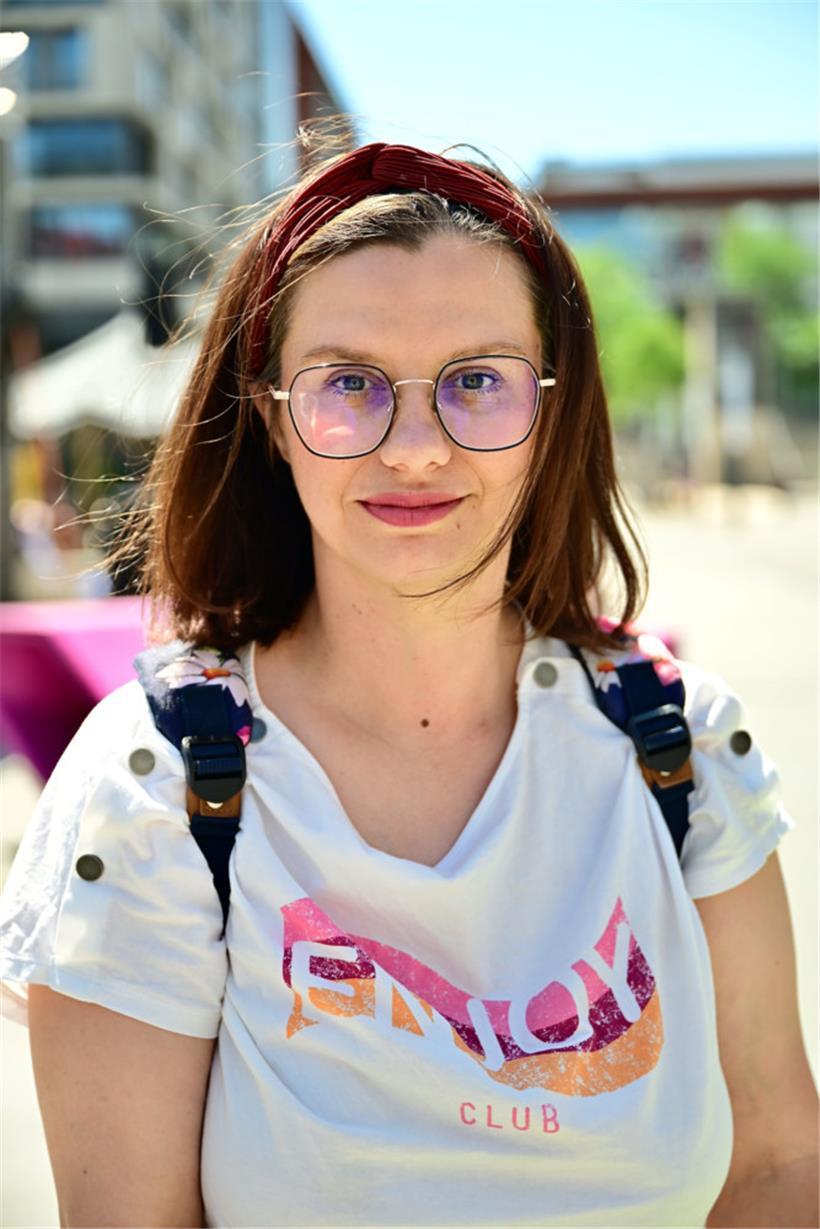 Marine Courteaux gefällt die Idee der vorübergehenden Spielfläche, die noch bis Ende der Woche in Belval genutzt werden kann
