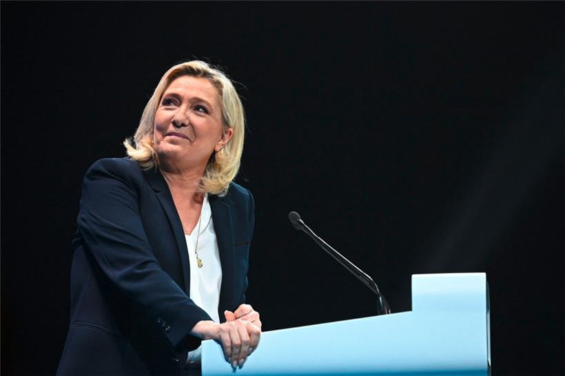 Marine Le Pen während eines Wahlkampfauftritts in Perpignan
