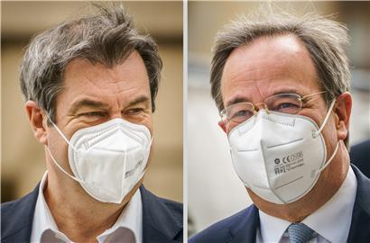 Markus Söder und Armin Laschet schenkten sich bei ihrem Auftritt vor der Unionsfraktion nichts
