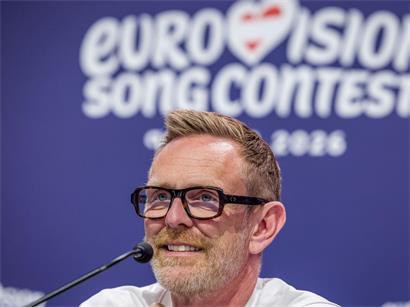 Martin Green, ESC-Direktor, bei einer Pressekonferenz im Rahmen des Eurovision Song Contest (ESC) in der Wiener Stadthalle