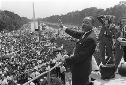 Martin Luther King Jr. bei seiner berühmten Rede am 28. August 1963 in Washington
