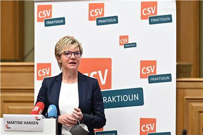 Martine Hansen ist mit der CSV-Fraktion virtuell unterwegs, um den Parteimitgliedern die Geschehnisse der vergangenen Wochen zu erklären
