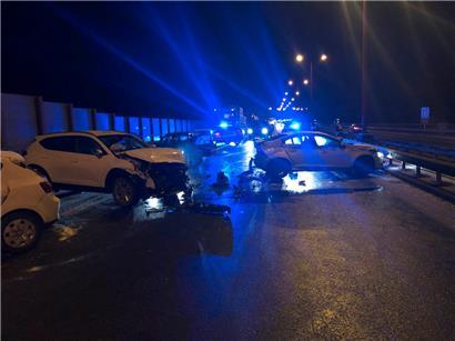Massenkarambolage auf der A7: Bei schieren kollidierten im Dezember 2019 sechs Fahrzeuge miteinander

