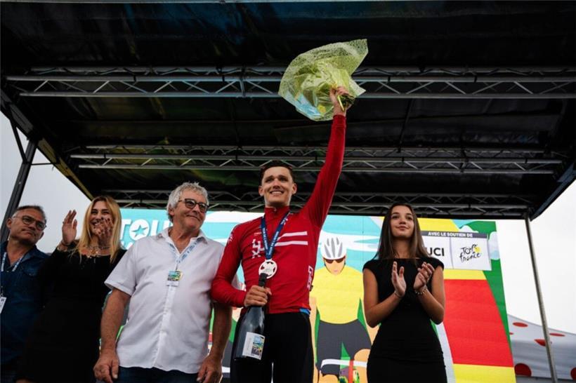 Mathieu Kockelmann bejubelte am vergangenen Mittwoch seinen Etappensieg
