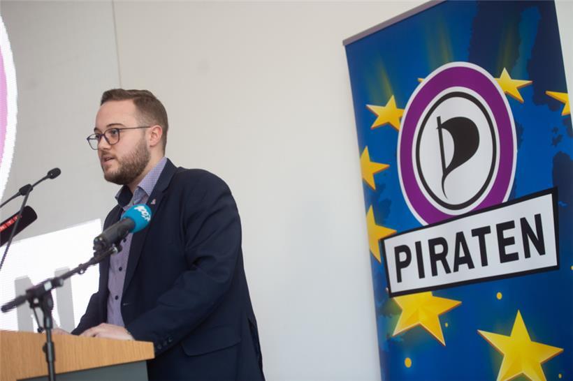 Mathis Godefroid anlässlich des Landeskongresses der Piraten im vorigen Januar in Hesperingen
