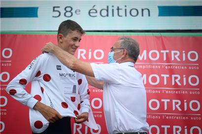 Mats Wenzel durfte sich erneut das Bergtrikot überstreifen lassen
