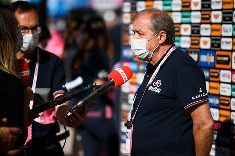 Mauro Vegni, Direktor des Giro d’Italia, hofft, dass das Peloton es bis nach Mailand schafft 
