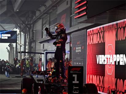 Max Verstappen bejubelte seinen Sieg in Singapur