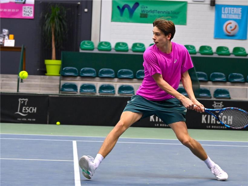 Maxime Rodesch jubelt nach seinem ersten ITF-Juniorentour-Titel in Esch am Samstag