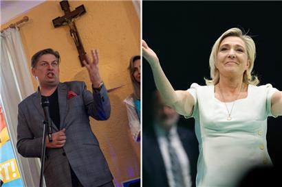 Maximilian Krah (links) und Marine Le Pen
