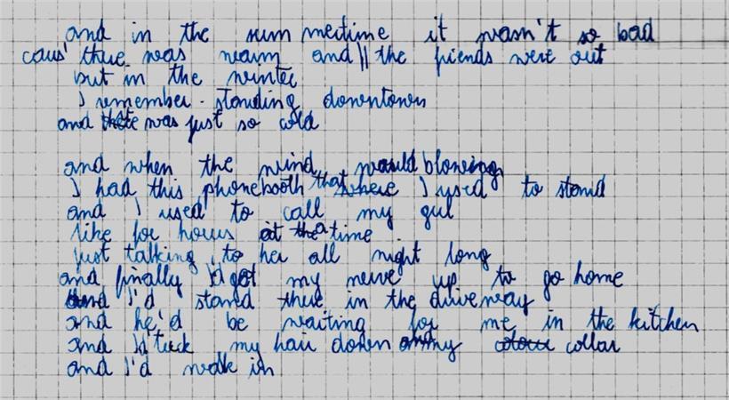 Mein Versuch der Transkription der Einleitung des „Boss“ zu „The River“, 1986. Ausschnitt.
