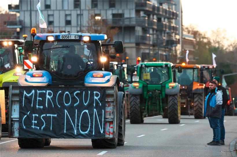 Mercosur-Wut im vergangenen Jahr in Frankreich: Die Kritiker fürchten, dass europäische Landwirte in einen gnadenlosen Preiskampf verwickelt werden könnten
