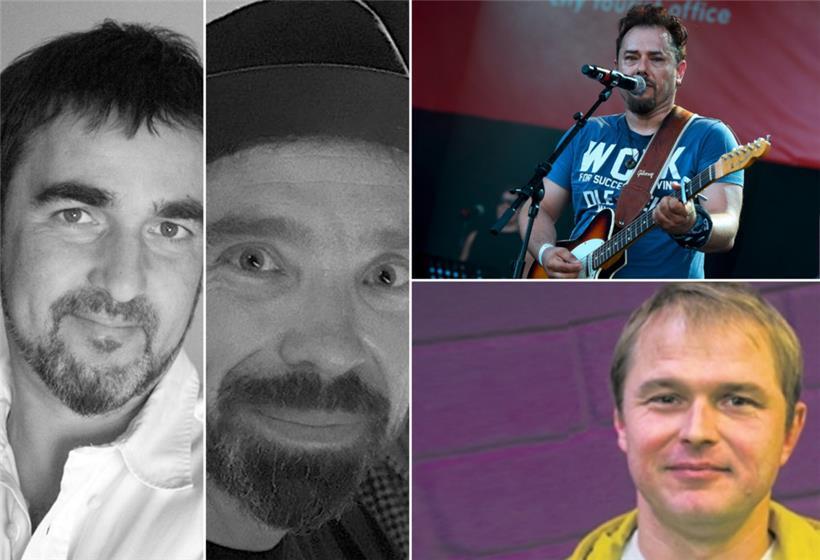 Michael Kernbach (links), Johannes Schier (2. v.l.), Lata Gouveia (rechts oben) und Frank Ziegler erzählen, was sie an Pink Floyds Klassiker fasziniert
