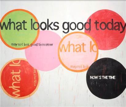 Michel Majerus: „What looks good today may not look good tomorrow“, 2000, Acryl auf Baumwolle, 303 x 341 cm (© Michel Majerus Estate, 2022, The Museum of Modern Art, New York, Gift of Mr. and Mrs. Werner E. Josten (by exchange))
