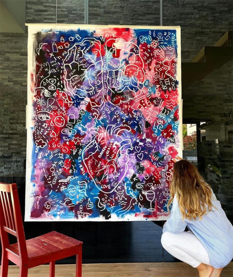 Minela Kocan: „mind vs. heart“, 200 x160 cm
