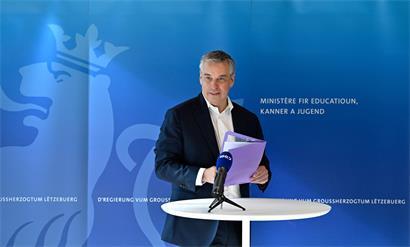 Minister Claude Meisch, seit 13 Jahren im Amt, tritt zur „Rentrée scolaire“ 2026/27 an – zumindest zur Präsentation der Schwerpunkte des Schuljahres