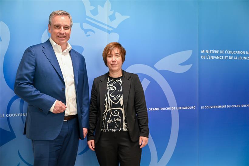 Minister Claude Meisch und Cynthia Recht, Präsidentin des „Collège des directeurs de l’enseignement secondaire“
