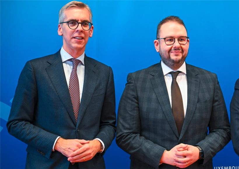 Minister Léon Gloden und sein Parteikollege Christian Weis bei dessen Vereidigung Anfang Dezember 2023 
