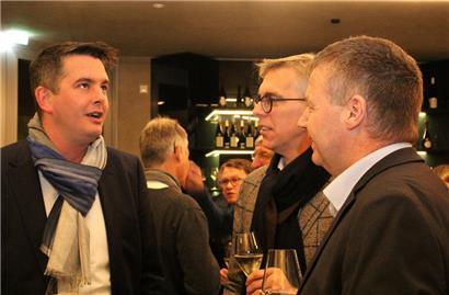 Minister Lex Delles im Gespräch mit den Bürgermeistern Léon Gloden (Grevenmacher) und Michel Gloden (Schengen)
