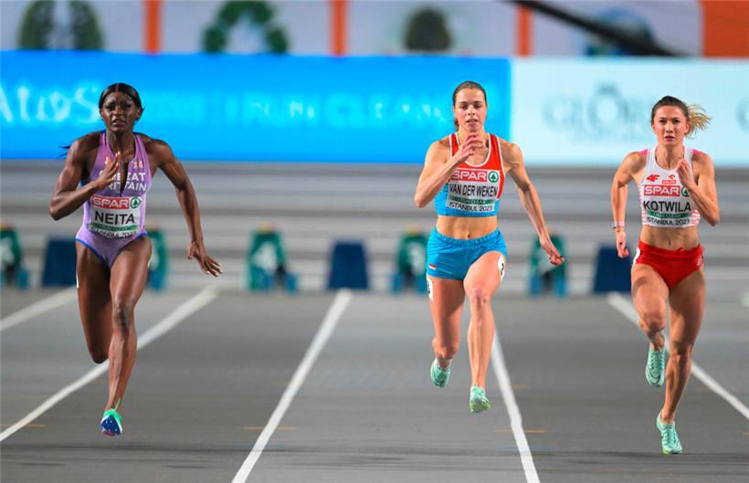 Mit 7,27 Sekunden schied Patrizia Van der Weken im Halbfinale aus
