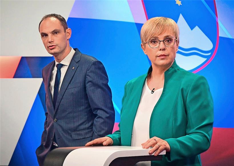 Mit Anze Logar will erstmals ein Kandidat der Rechten Präsident werden, mit Natasa Pirc Musar erstmals eine Frau
