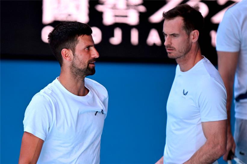 Mit Coach Andy Murray will Novak Djokovic seinen 25. Grand-Slam-Titel einfahren
