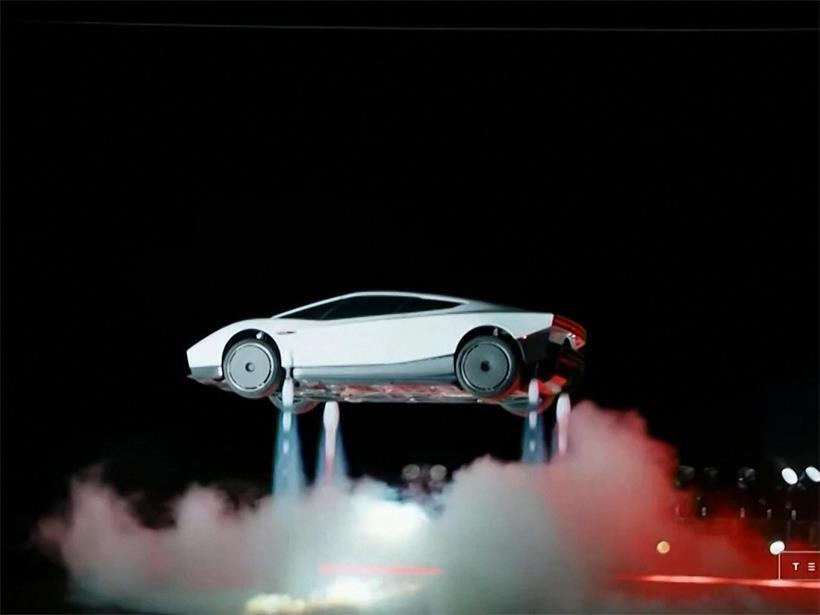 Tesla zeigt Sportwagen mit Raketendüsen Mit Kaltgas-Düsen wird das Fahrzeug in der Luft gehalten
