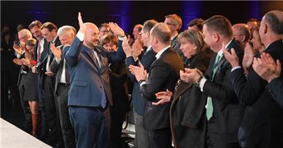 Mit besten Kontakten: Etienne Schneider 2020 beim Neujahrsempfang des Verbands luxemburgischer Industrieller (Fedil)
