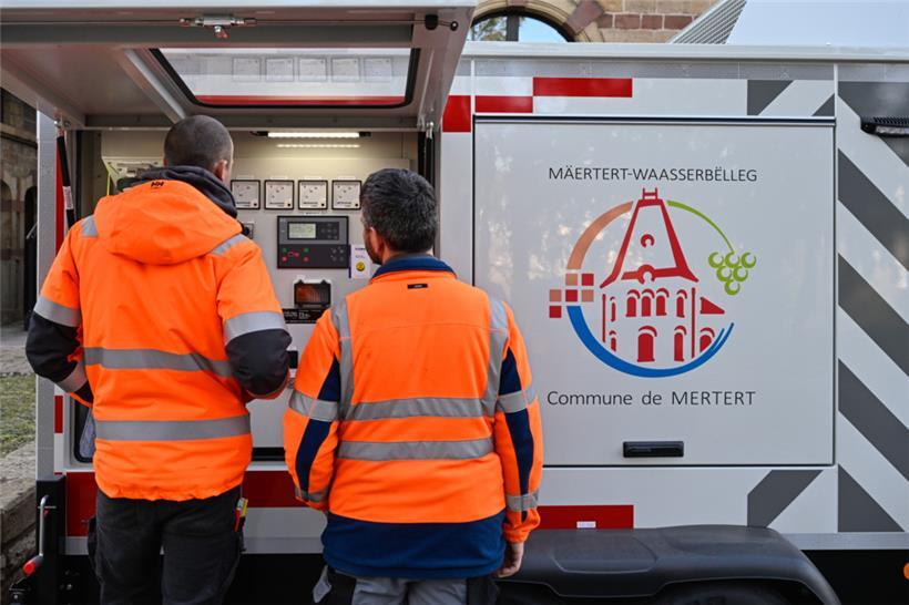 Mit diesem Notstromaggregat funktioniert im Fall der Fälle der Krisenstab im Rathaus – auch ohne Handys 
