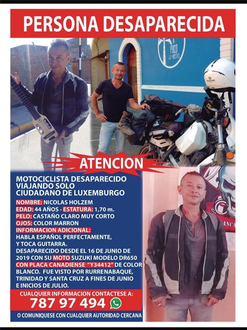 Mit solchen Flugzetteln sucht Catherine Holzem in Bolivien nach ihrem Bruder. Alle Spuren verlaufen im Sand. 
