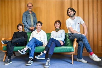 Mitglieder der „Association des artistes plasticiens du Luxembourg“ (v.l.n.r.): Julie Wagner, Gerry Oth, Cristina Picco, Tine Krumhorn und Charles Vincent
