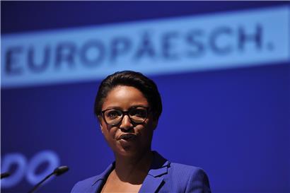 Monica Semedo während eines Parteikongresses im Jahr 2019
