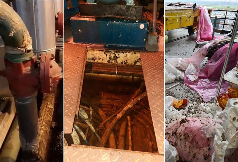 Müdes Material: Diese Aufnahmen von rostenden Rohren, Kabelschächten voller Wasser und verdreckten Arbeitsbereichen sollen aus Cattenom stammen
